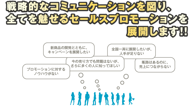 戦略的なコミュニケーションを図り、全てを見せるセールスプロモーションを展開します